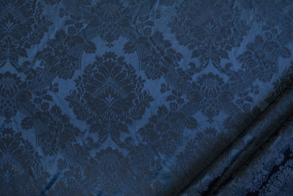 tessuto elegante damascato mx ronda colore blu
