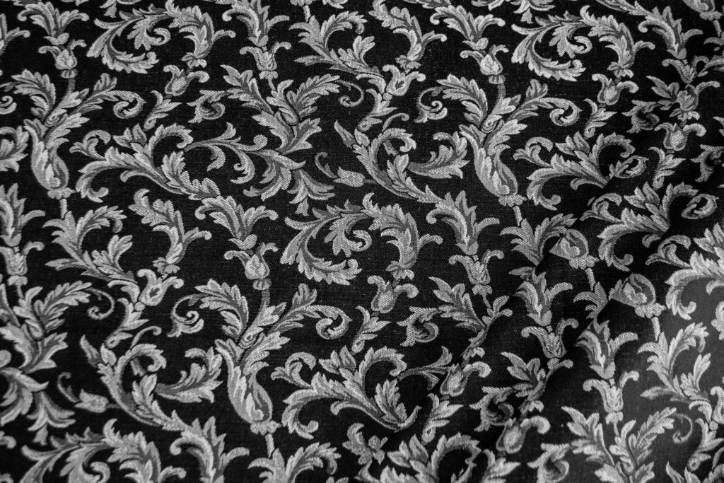 tessuto ramage elegante mx vanessa colore grigio nero